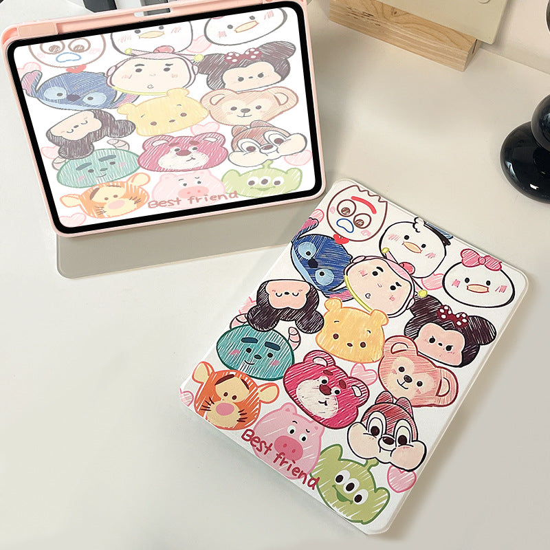 Suitable for ipadair7 flat protective cover pro11 inch cartoon painted 9 generation mini76 acrylic 10/11 generation