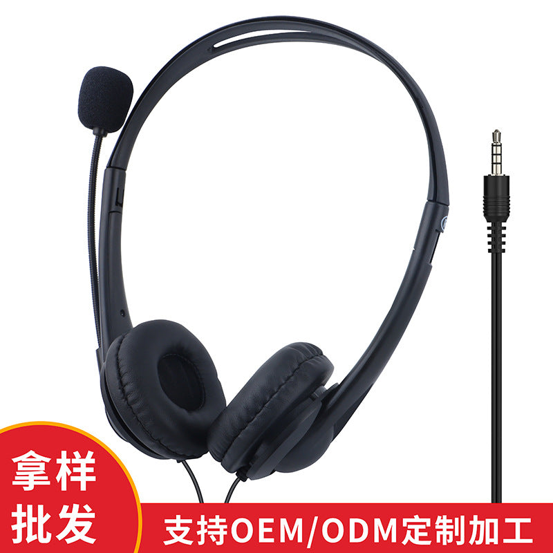 Wired Headset with Microphone Stereo Operator Computer Headset Tablet Phone Universal