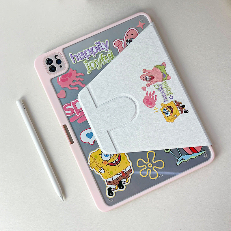Suitable for ipadair7 flat protective cover pro11 inch cartoon painted 9 generation mini76 acrylic 10/11 generation