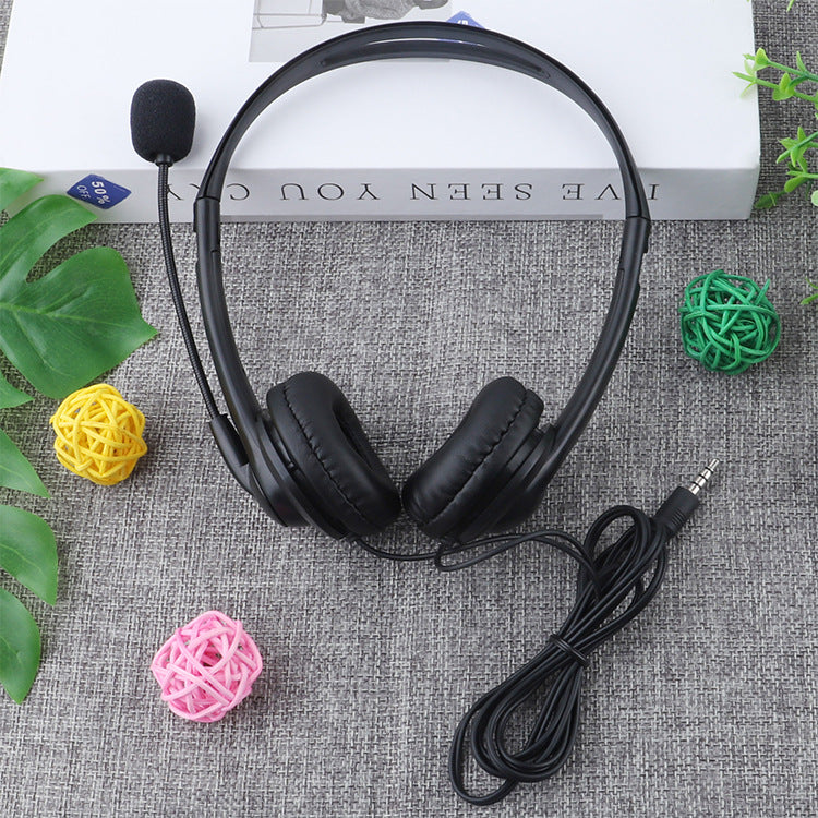 Wired Headset with Microphone Stereo Operator Computer Headset Tablet Phone Universal