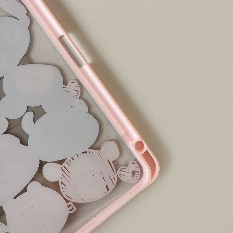 Suitable for ipadair7 flat protective cover pro11 inch cartoon painted 9 generation mini76 acrylic 10/11 generation