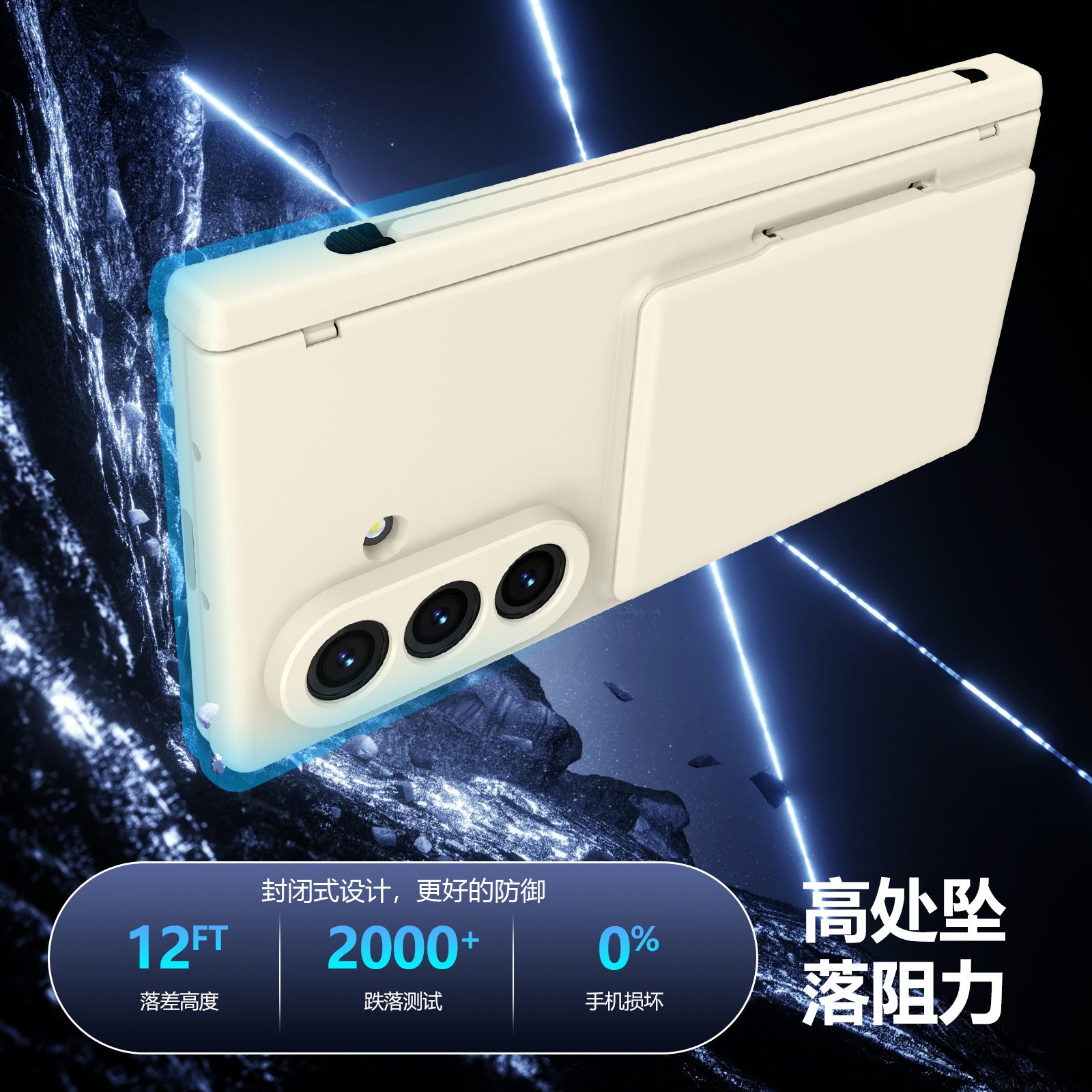 Cross-Border Applicable in Europe and America, Samsung Zfold8 Phone Case with Card Holder, Pen Slot, Folding Stand, Fold7/6/5 Protective Cover