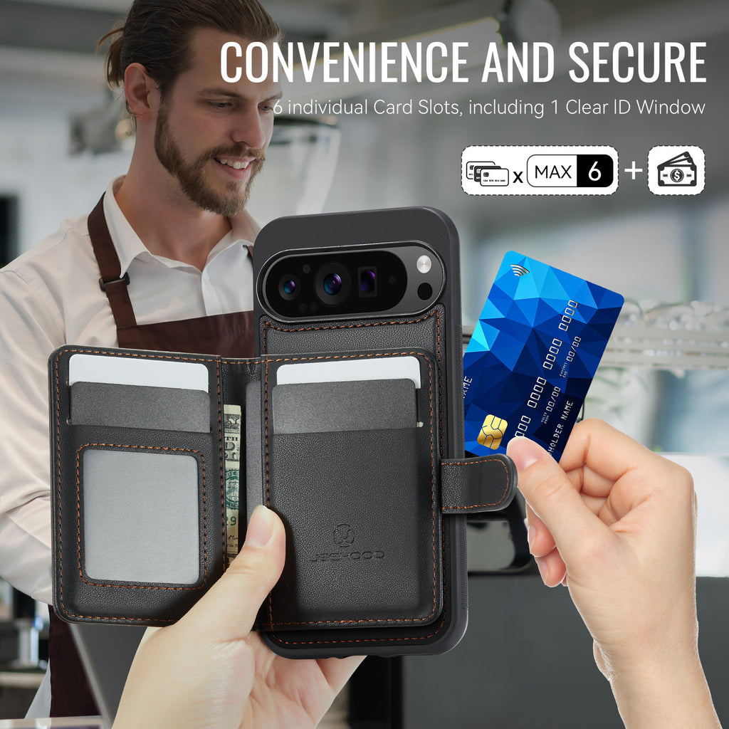 Suitable for Google 11Proxl Magnetic Two-In-One Wireless Charging Phone Case Pixel 10 Card Holder Protective Cover