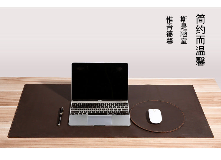 Thickened Crazy Horse leather computer table mat desk leather mouse pad cowhide laptop comfortable non-slip leather pad