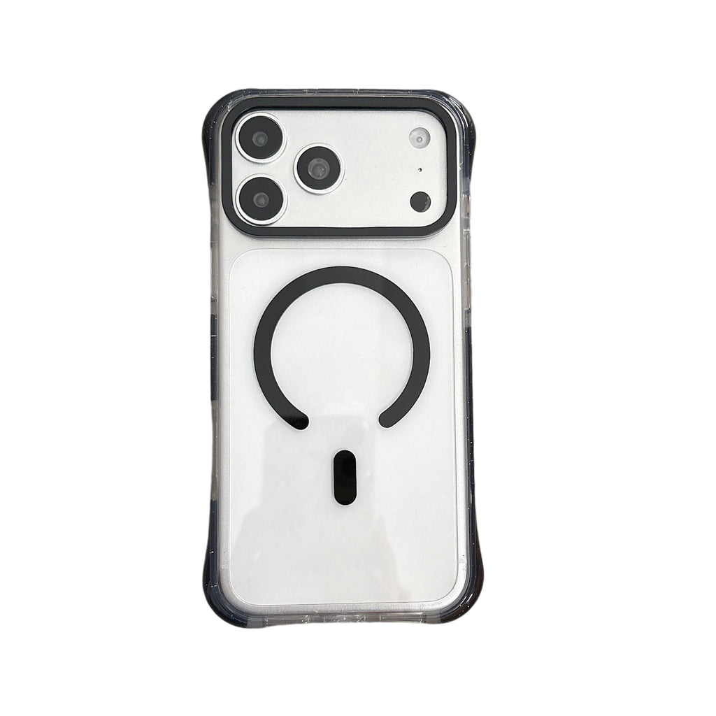 Simple Fashion Transparent For MagSafe Magnetic Phone Case For iPhone 17 16 15 14 13 Pro Max Four Corner Airbag Shockproof Cover