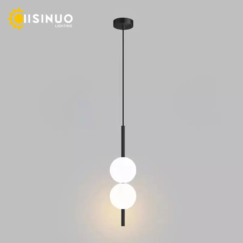 Minimalist Pendant Light Bedroom Hanging Lamp Long Line Lighting Black/Gold Living Room TV Background Wall Decor Wire Suspension