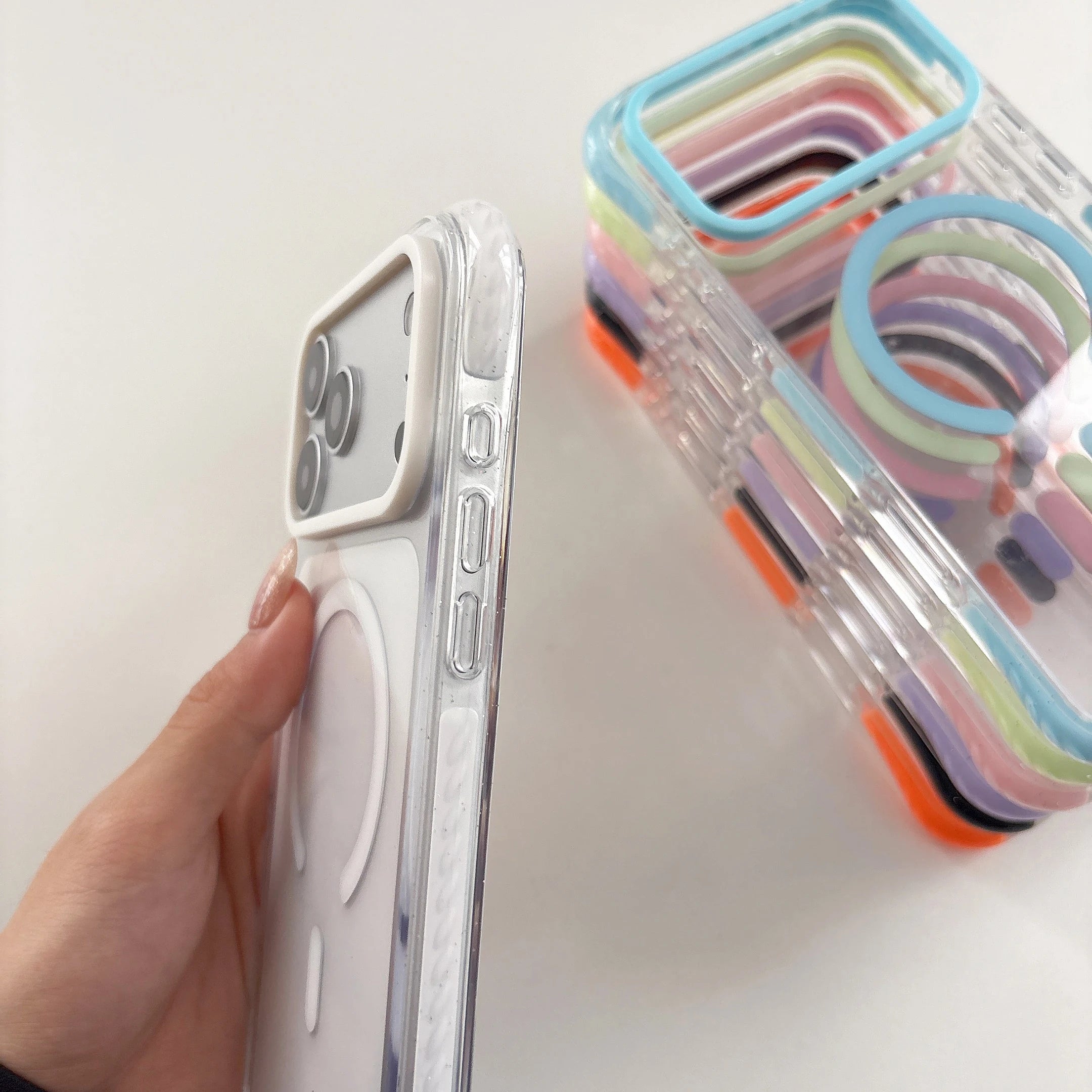 Simple Fashion Transparent For MagSafe Magnetic Phone Case For iPhone 17 16 15 14 13 Pro Max Four Corner Airbag Shockproof Cover
