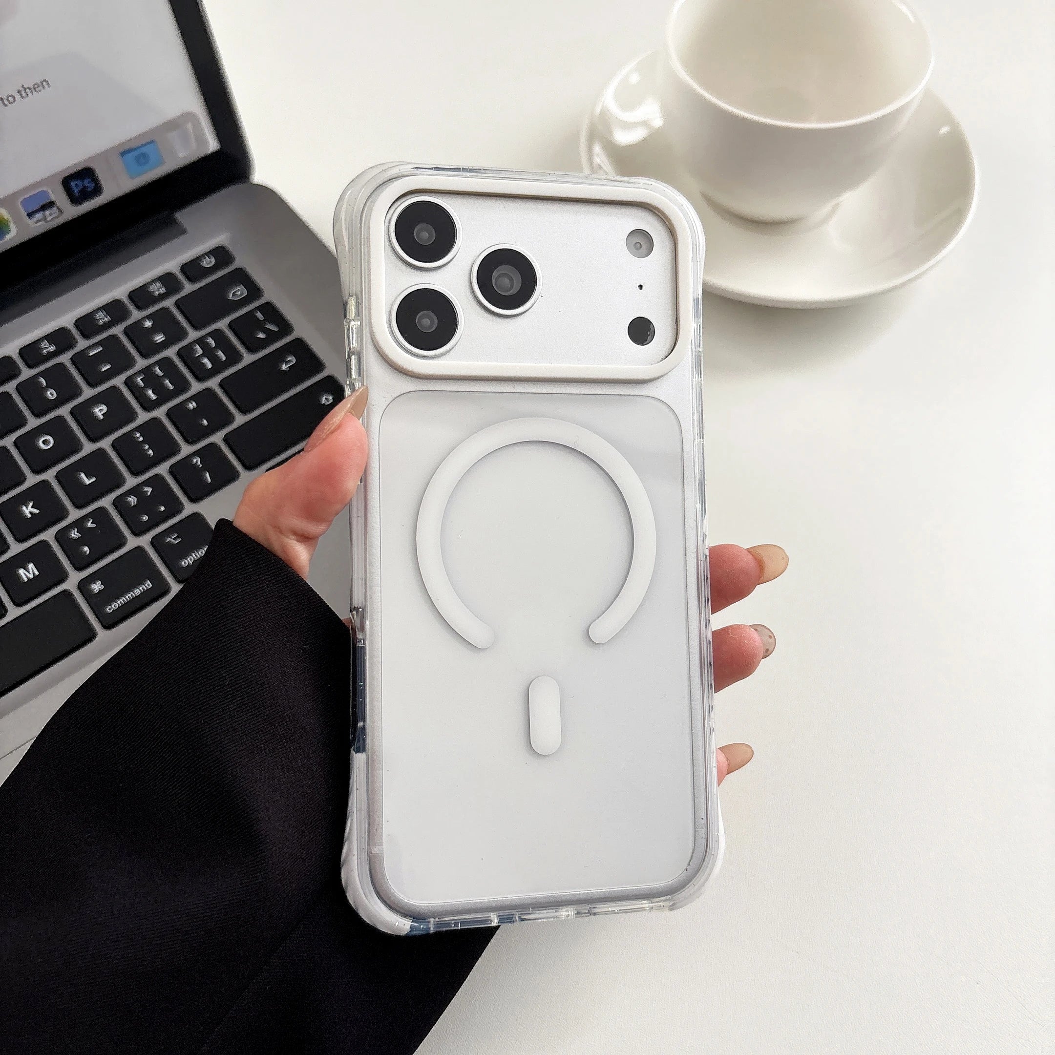 Simple Fashion Transparent For MagSafe Magnetic Phone Case For iPhone 17 16 15 14 13 Pro Max Four Corner Airbag Shockproof Cover