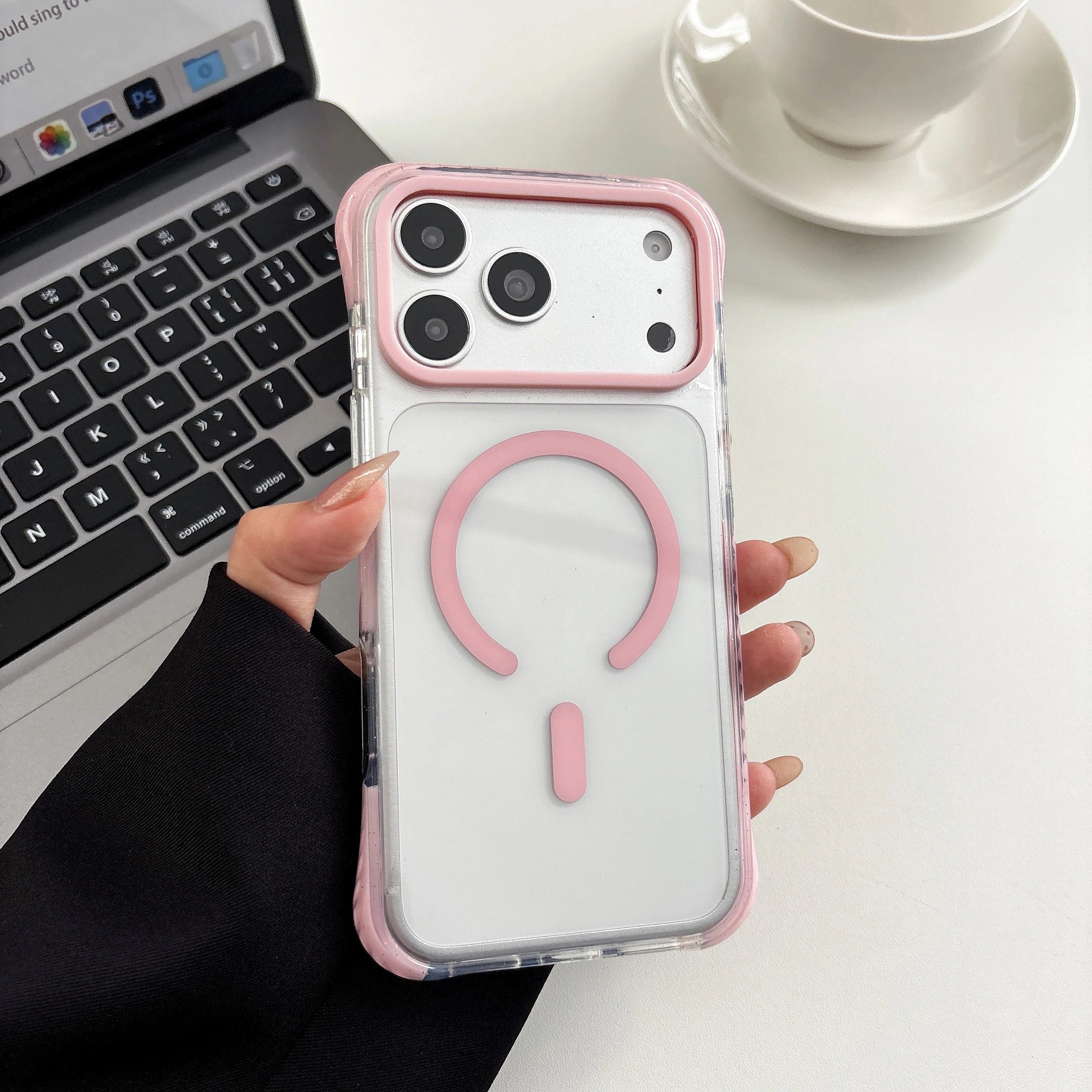 Simple Fashion Transparent For MagSafe Magnetic Phone Case For iPhone 17 16 15 14 13 Pro Max Four Corner Airbag Shockproof Cover