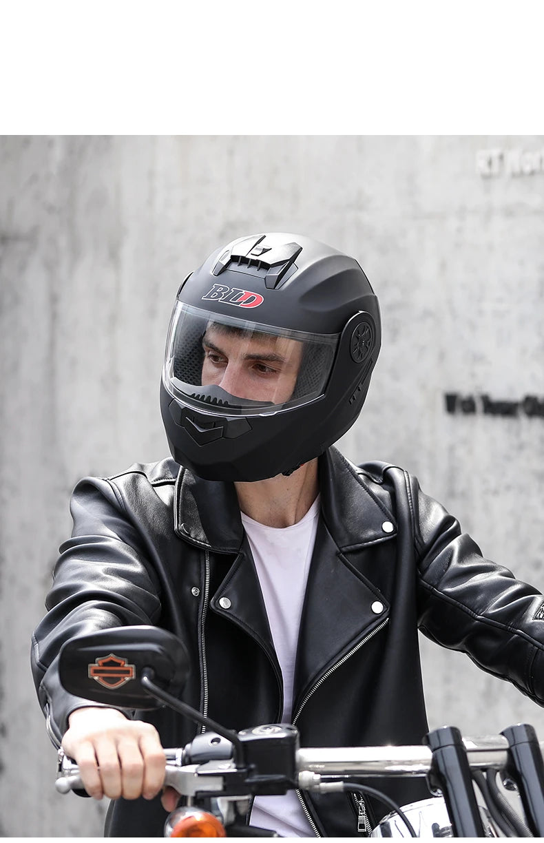 Personalised Dual Lens Flip Up Helmets Motocross Racing Modular Cascos Para Moto Men Women Fashion Full Face Motorcycle Helmet