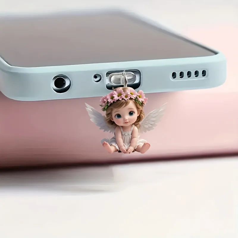Phone Charm Fairy Phone Accessory Connector Pendant Butterfly Angel Dust Plug For Phone Port Smartphone Anti-Dust