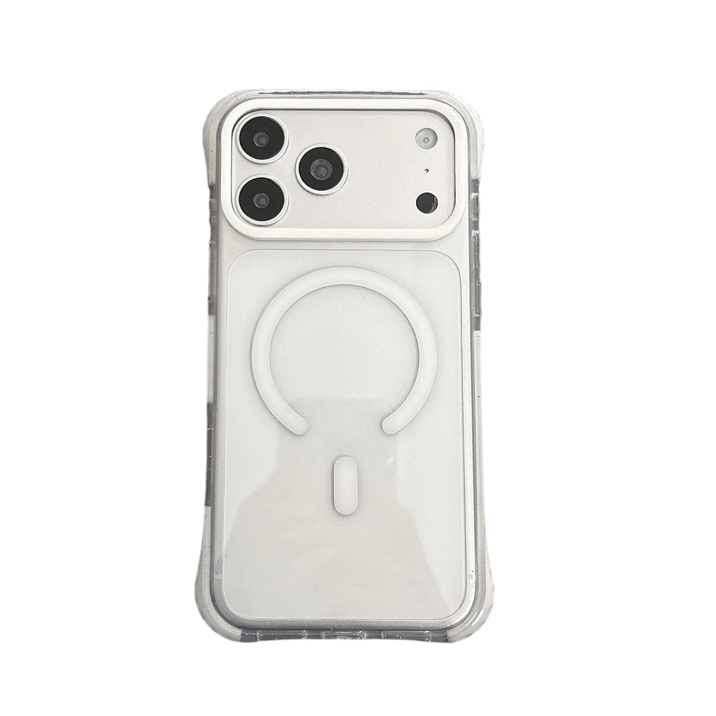 Simple Fashion Transparent For MagSafe Magnetic Phone Case For iPhone 17 16 15 14 13 Pro Max Four Corner Airbag Shockproof Cover