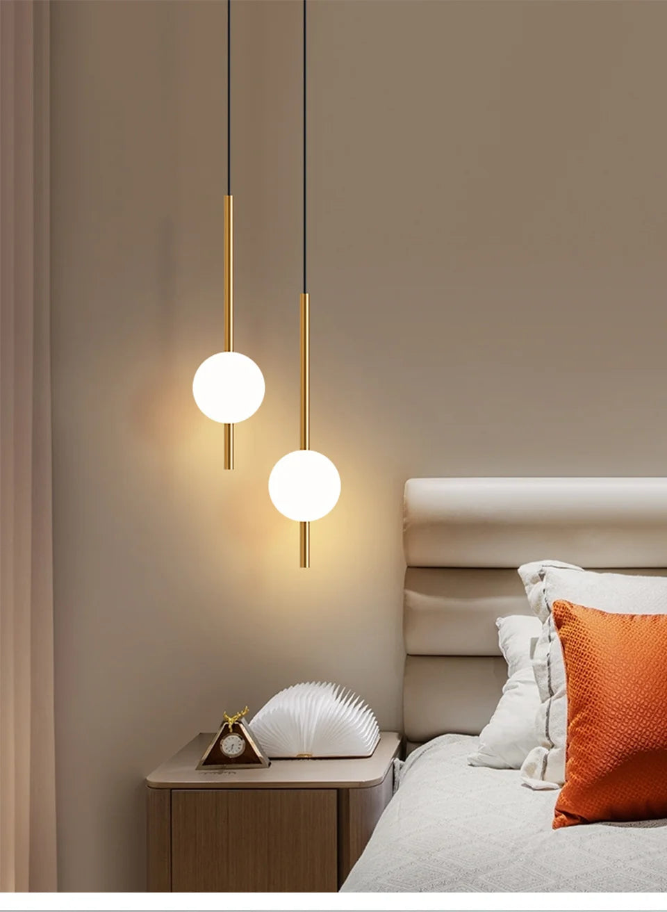 Minimalist Pendant Light Bedroom Hanging Lamp Long Line Lighting Black/Gold Living Room TV Background Wall Decor Wire Suspension