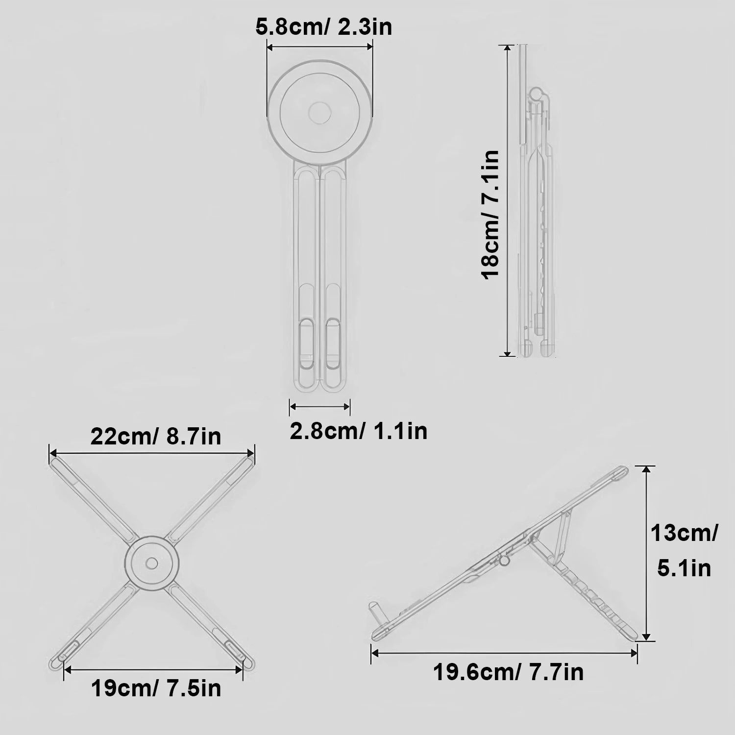 Portable Magnetic Phone Holder & Selfie Stick 3-in-1 Foldable Tripod Stand for iPhone iPad Tablet Laptop Desktop Use