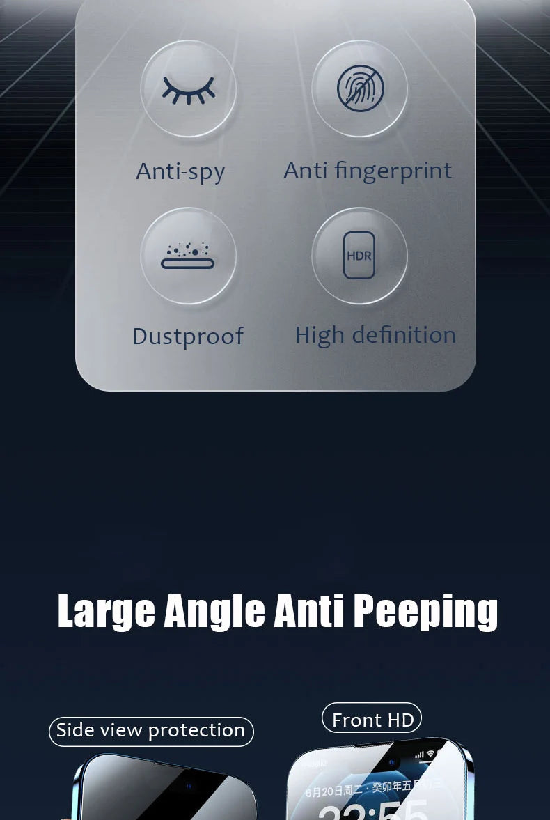 Anti-Spy Tempered Glass for iPhone 11 12 13 14 15 16 Pro Max 15 Plus 13 Mini Privacy Screen Protector For iPhone Xr Xs SE 2020