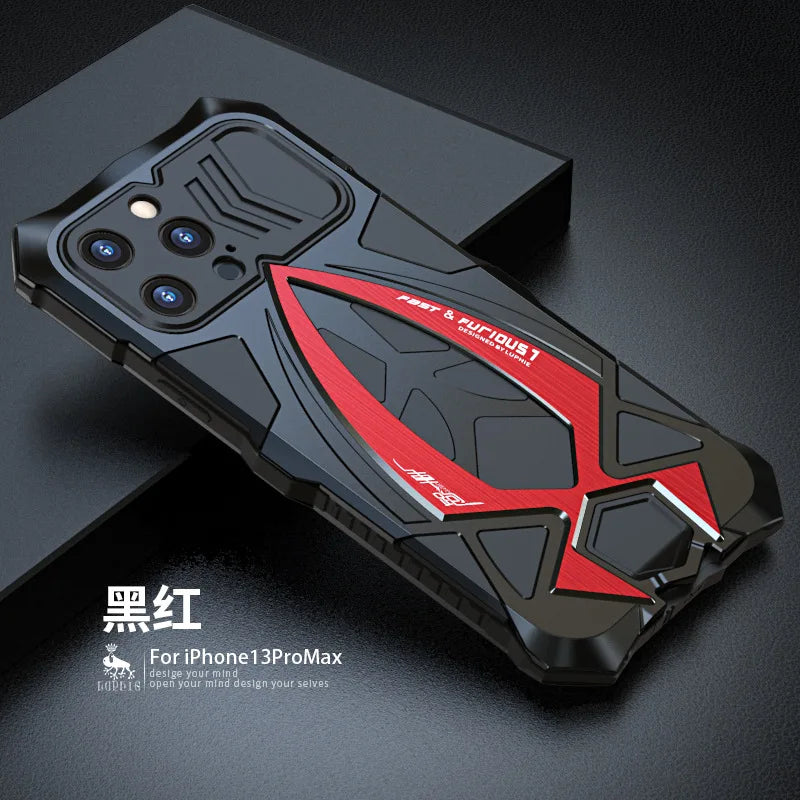 Luphie Metal Full Protect Armor Phone Cover Cases For Iphone 17 15 14 13 Pro XS Max X XR 8 7 SE Case Shockproof Fundas Bumper