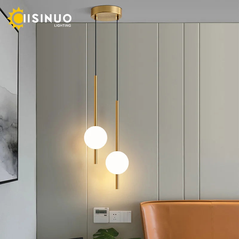Minimalist Pendant Light Bedroom Hanging Lamp Long Line Lighting Black/Gold Living Room TV Background Wall Decor Wire Suspension