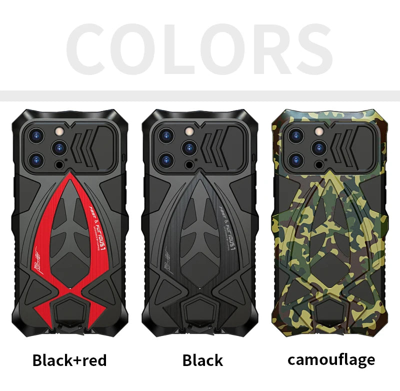 Luphie Metal Full Protect Armor Phone Cover Cases For Iphone 17 15 14 13 Pro XS Max X XR 8 7 SE Case Shockproof Fundas Bumper