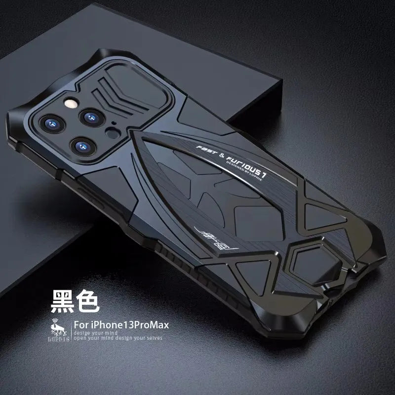 Luphie Metal Full Protect Armor Phone Cover Cases For Iphone 17 15 14 13 Pro XS Max X XR 8 7 SE Case Shockproof Fundas Bumper