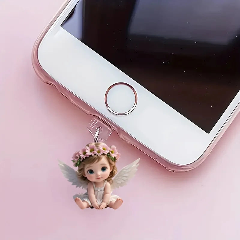 Phone Charm Fairy Phone Accessory Connector Pendant Butterfly Angel Dust Plug For Phone Port Smartphone Anti-Dust
