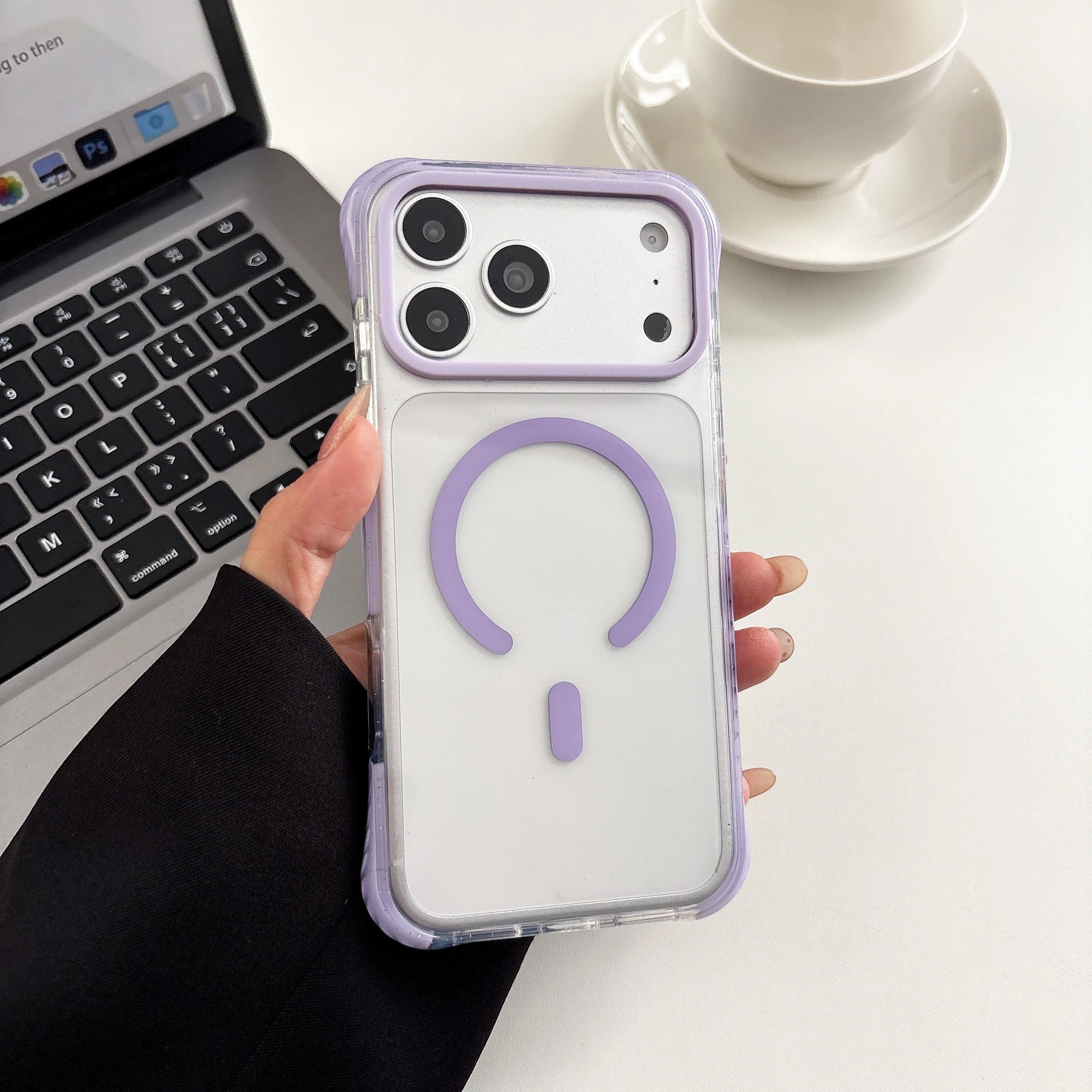Simple Fashion Transparent For MagSafe Magnetic Phone Case For iPhone 17 16 15 14 13 Pro Max Four Corner Airbag Shockproof Cover