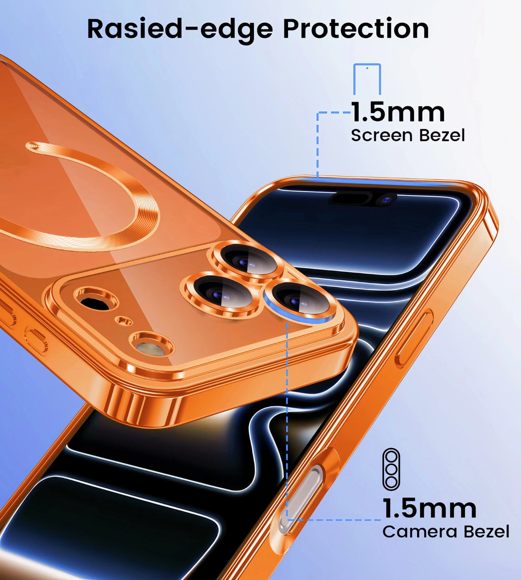 Camera Protection Clear Luxury Plating Cover Soft TPU Drop Protective With Magnetic Phone Case For IPhone17Pro Max/17Pro/Air/17