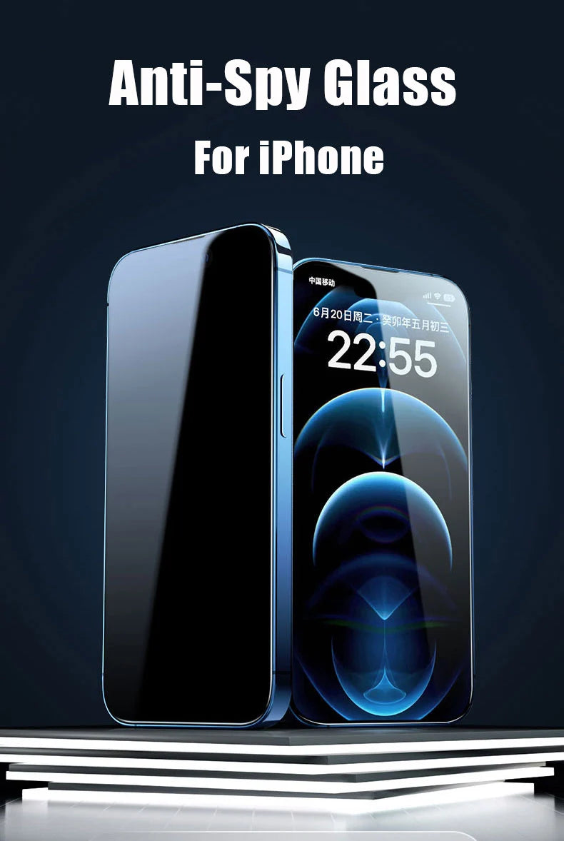 Anti-Spy Tempered Glass for iPhone 11 12 13 14 15 16 Pro Max 15 Plus 13 Mini Privacy Screen Protector For iPhone Xr Xs SE 2020