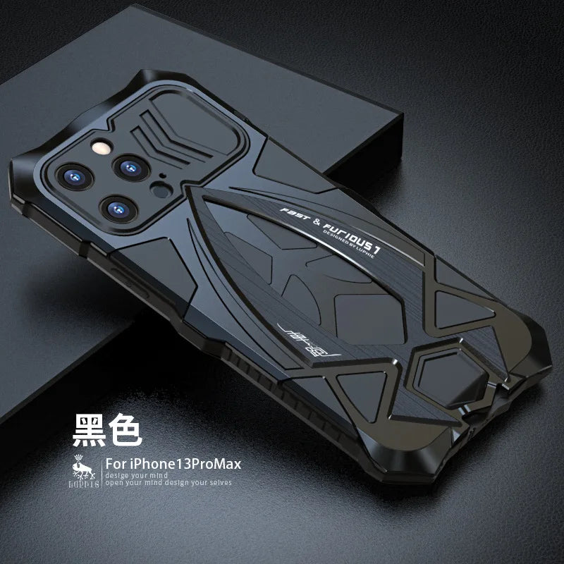 Luphie Metal Full Protect Armor Phone Cover Cases For Iphone 17 15 14 13 Pro XS Max X XR 8 7 SE Case Shockproof Fundas Bumper