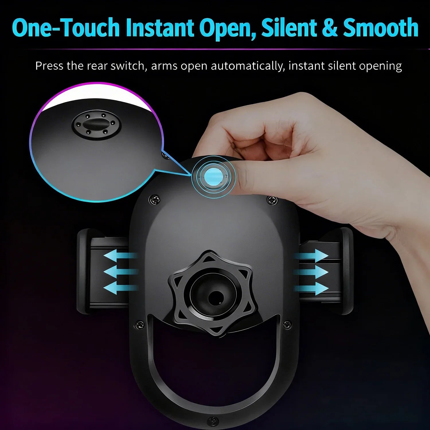 Phone Holder for Car【360° Widest View】Extension Long Arm, POJO Universal Handfree Auto Dashboard/Windshield Air Vent Phone Mount