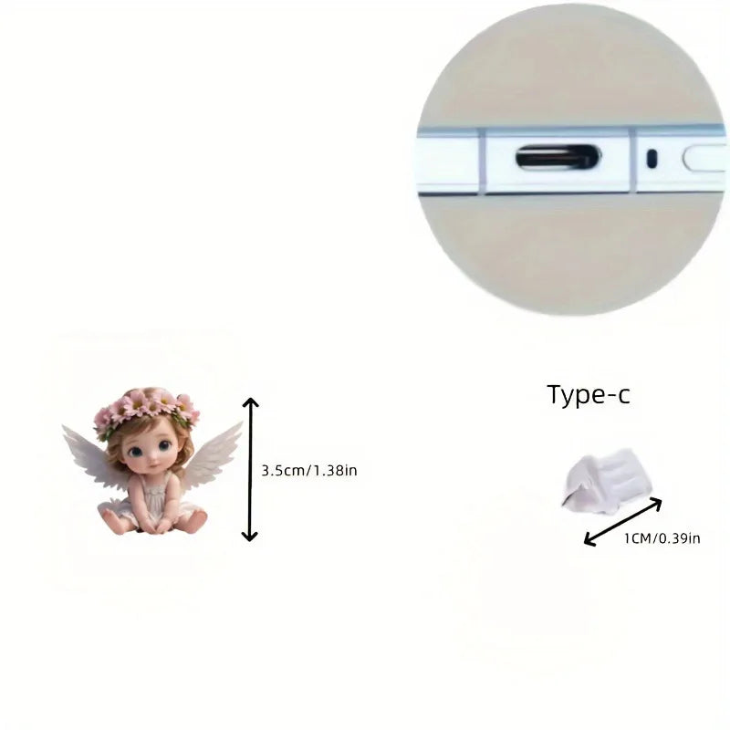 Phone Charm Fairy Phone Accessory Connector Pendant Butterfly Angel Dust Plug For Phone Port Smartphone Anti-Dust