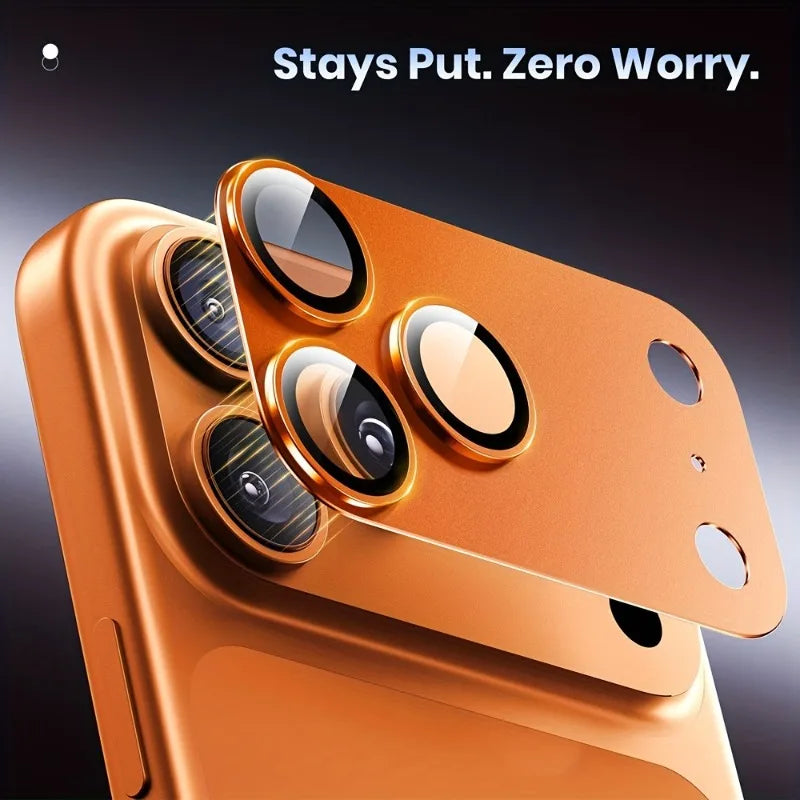 1pc Protective Film for iPhone 17 Pro Max/iPhone 17 Pro/17 Air Full Coverage Ultra-Thin Camera Lens Protector Metal Frame