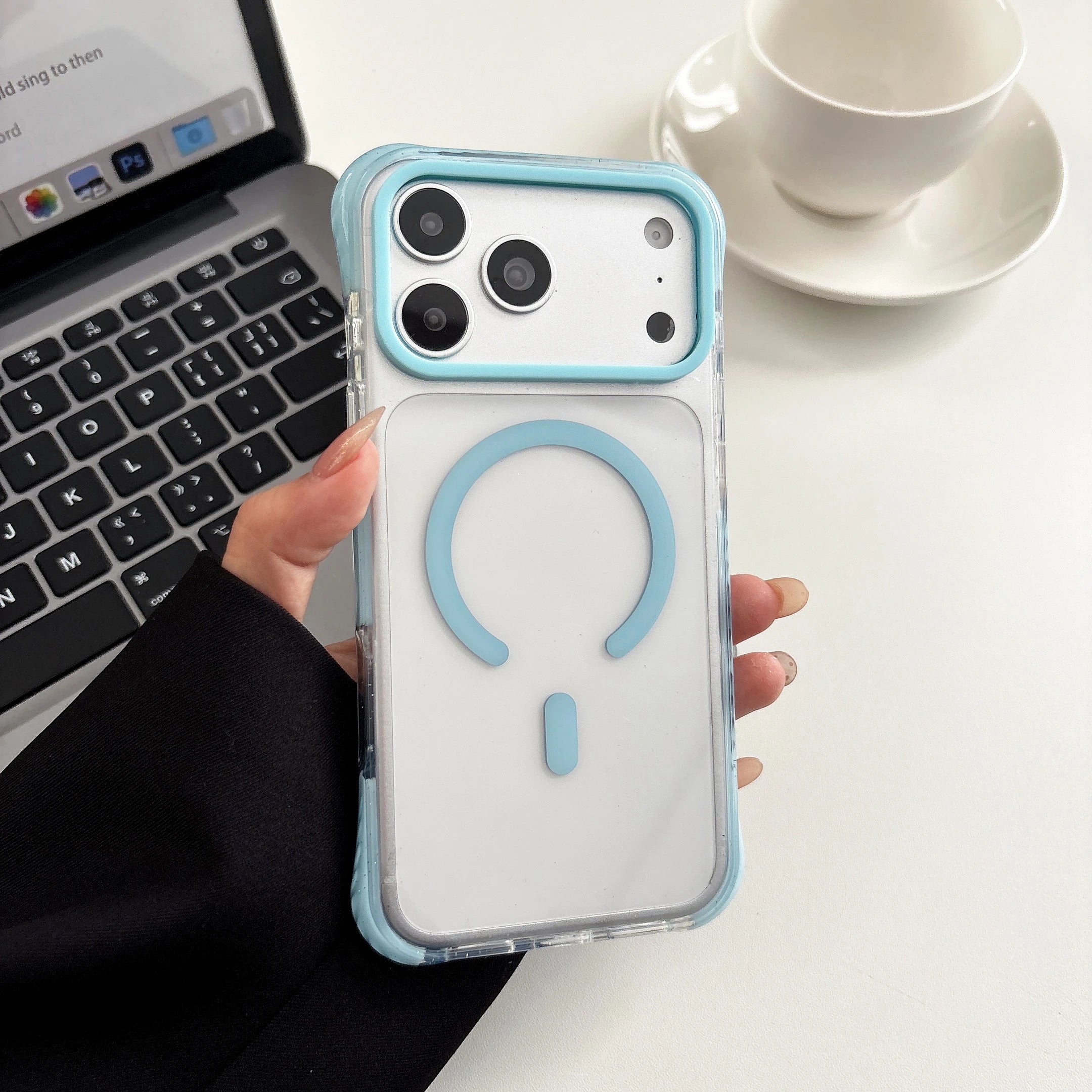 Simple Fashion Transparent For MagSafe Magnetic Phone Case For iPhone 17 16 15 14 13 Pro Max Four Corner Airbag Shockproof Cover