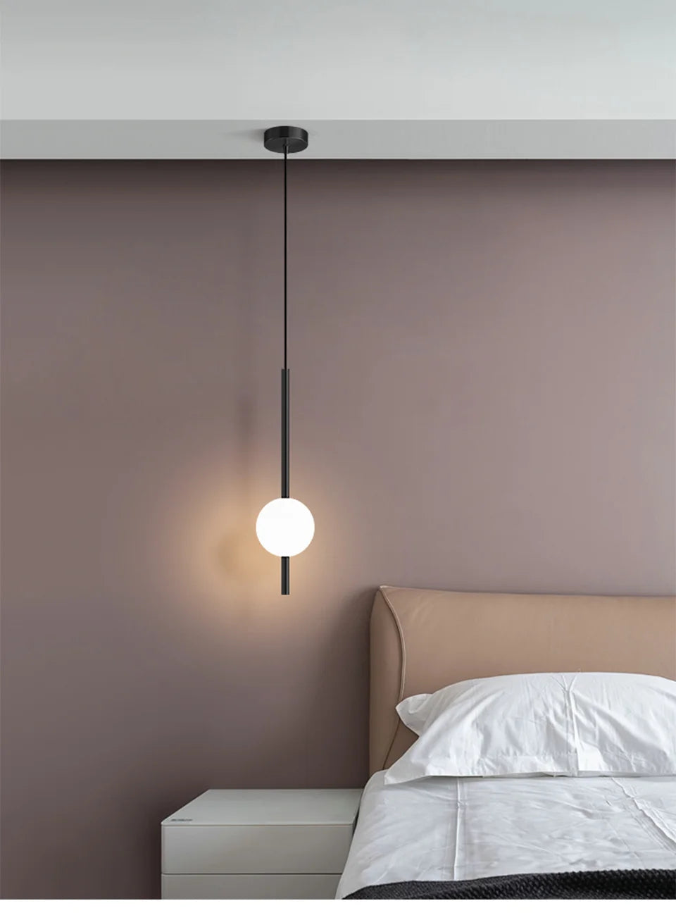 Minimalist Pendant Light Bedroom Hanging Lamp Long Line Lighting Black/Gold Living Room TV Background Wall Decor Wire Suspension