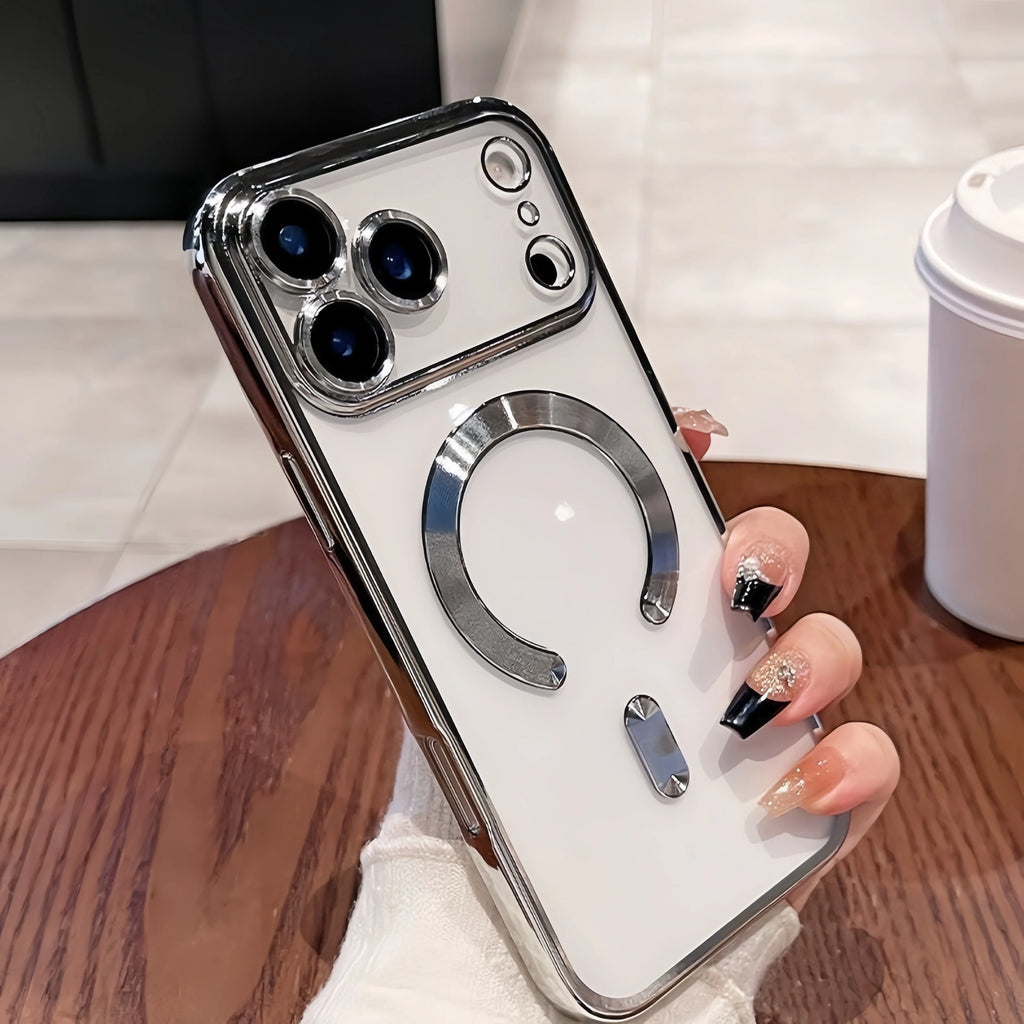 Camera Protection Clear Luxury Plating Cover Soft TPU Drop Protective With Magnetic Phone Case For IPhone17Pro Max/17Pro/Air/17