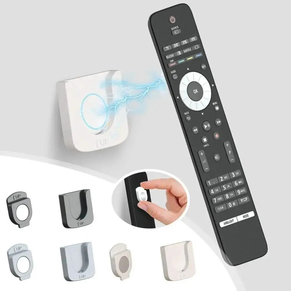 2pcs Easy to use Punch-free Remote Control Holder Anti-Lost Wall Mount Storage Hook ABS Control Organizer Home
