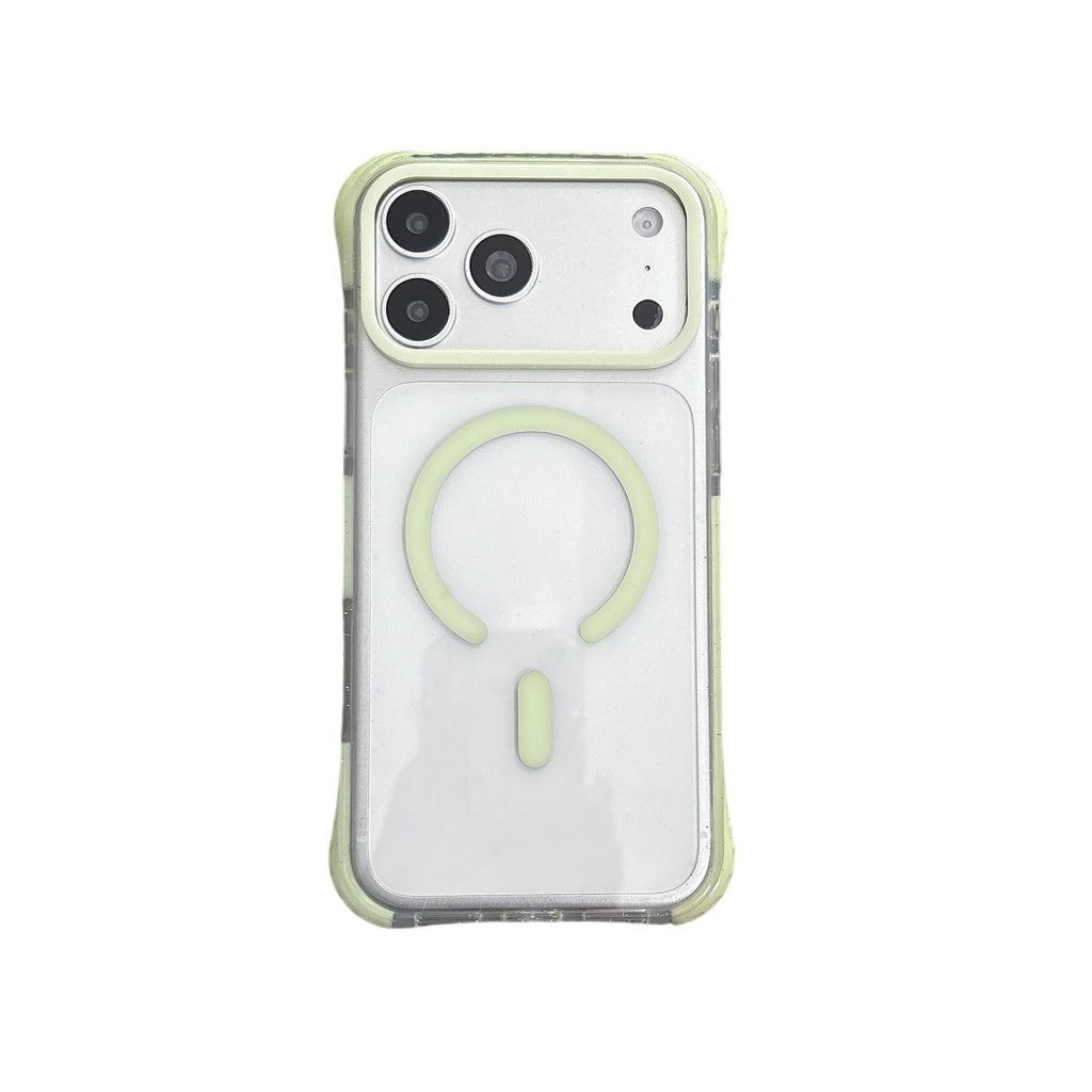 Simple Fashion Transparent For MagSafe Magnetic Phone Case For iPhone 17 16 15 14 13 Pro Max Four Corner Airbag Shockproof Cover