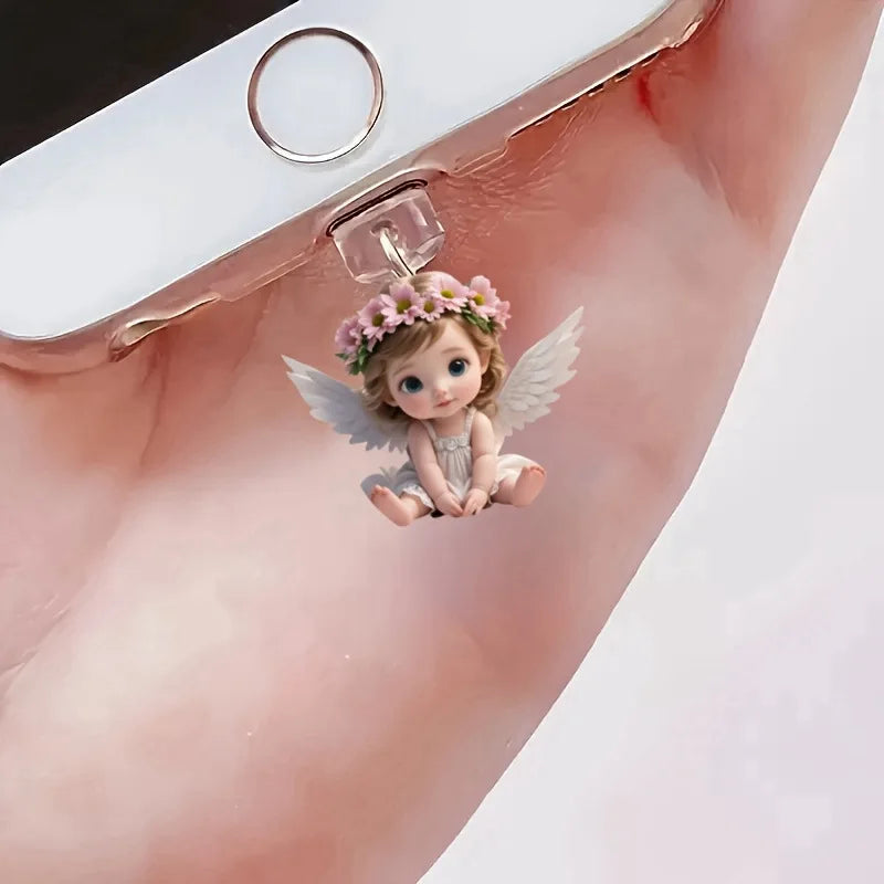 Phone Charm Fairy Phone Accessory Connector Pendant Butterfly Angel Dust Plug For Phone Port Smartphone Anti-Dust